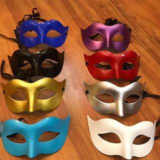 MẶT NẠ NỬA MẶT TRƠN NHỌN Màu Trắng Trơn/Đen Trơn Che Nửa Mặt Dùng Cho Tiệc Halloween,sự kiện,lễ hội hóa trang có dây đeo