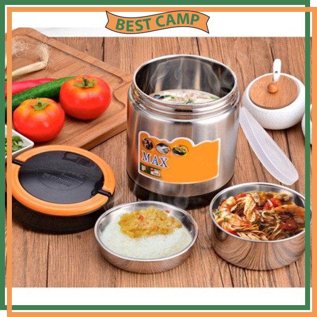 Cặp Lồng Cơm Giữ Nhiệt Inox 304 3 ngăn 2 Lớp Chống Tràn Đổ Giữ Nhiệt Trên 6h | BigBuy360 - bigbuy360.vn