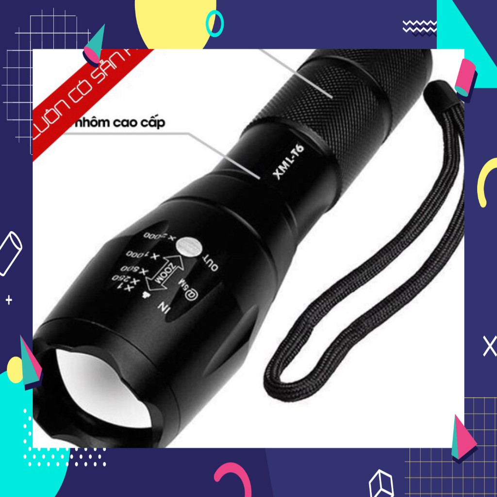 Đèn pin siêu sáng bóng led xml t6 police bin mini cầm tay chống nước tự vệ chuyên dụng -KSHN