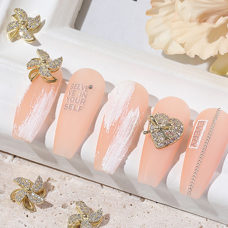 Hộp Hạt Đá Zircon Lấp Lánh Xoay Được Dùng Trang Trí Móng Tay DIY