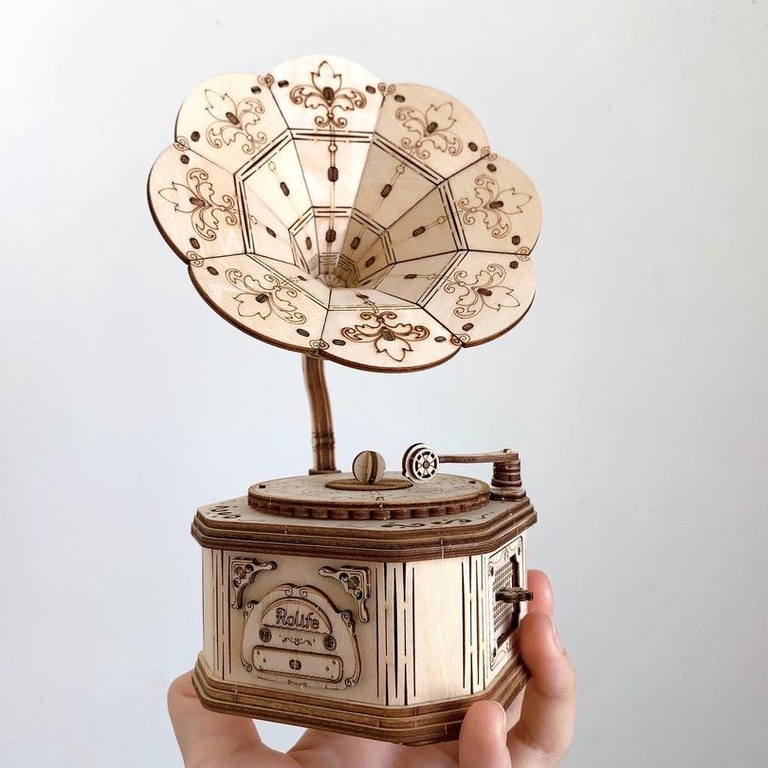 Mô Hình Gỗ 3D Lắp Ráp ROBOTIME Máy Hát Cổ Điển Gramophone TG408