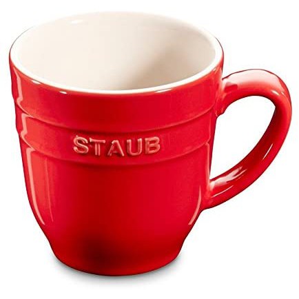 BỘ 4 CỐC SỨ UỐNG CÀ PHÊ STAUB 350ML, MÀU ĐỎ