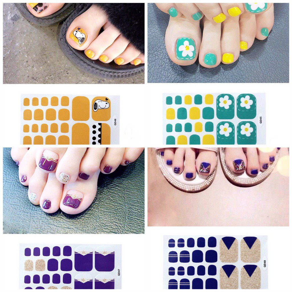 Decal Sticker Nail dán móng chân nhanh Đẹp - Nhanh - Bền