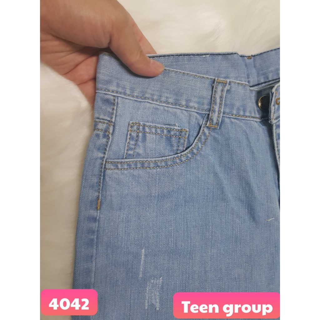 Quần Baggy Jean Nữ Trơn Phối Chữ (Hình Thật) MS 4042 | BigBuy360 - bigbuy360.vn
