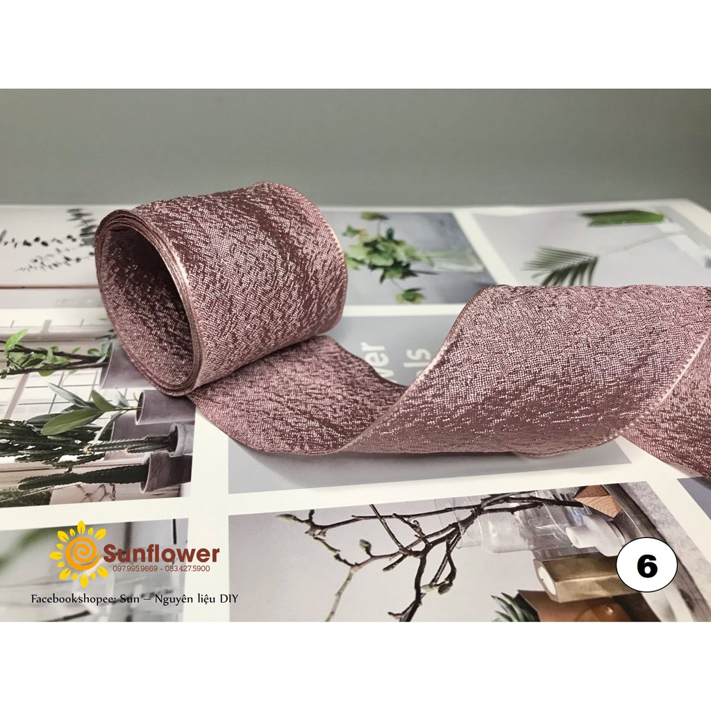 Ruy băng voan xốp nhăn cao cấp