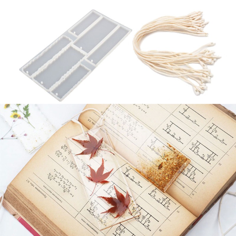 Khuôn Silicone Làm Thẻ Đánh Dấu Sách Hình Chữ Nhật Tiện Dụng