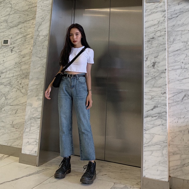 #Q447CS Quần jeans ống rộng