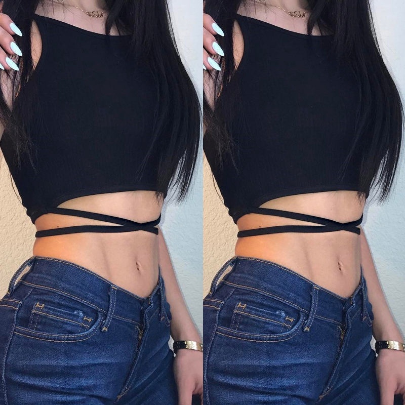 Áo Croptop Hai Dây Màu Sắc Thời Trang Mùa Hè Quyến Rũ Cho Nữ