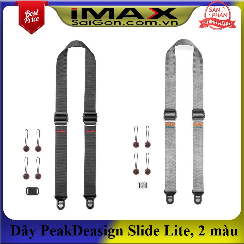 DÂY MÁY ẢNH PEAKDESIGN SLIDE LITE ASH, NEW, SITE TRUNG màu đen