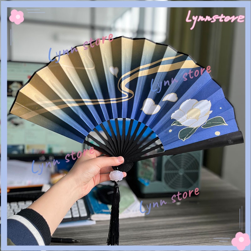 Game Genshin Tác động Kamisato Ayaka Cosplay Fan Trang phục Bộ trang phục Quạt gấp Tay hai mặt Giấy trang trí Unisex