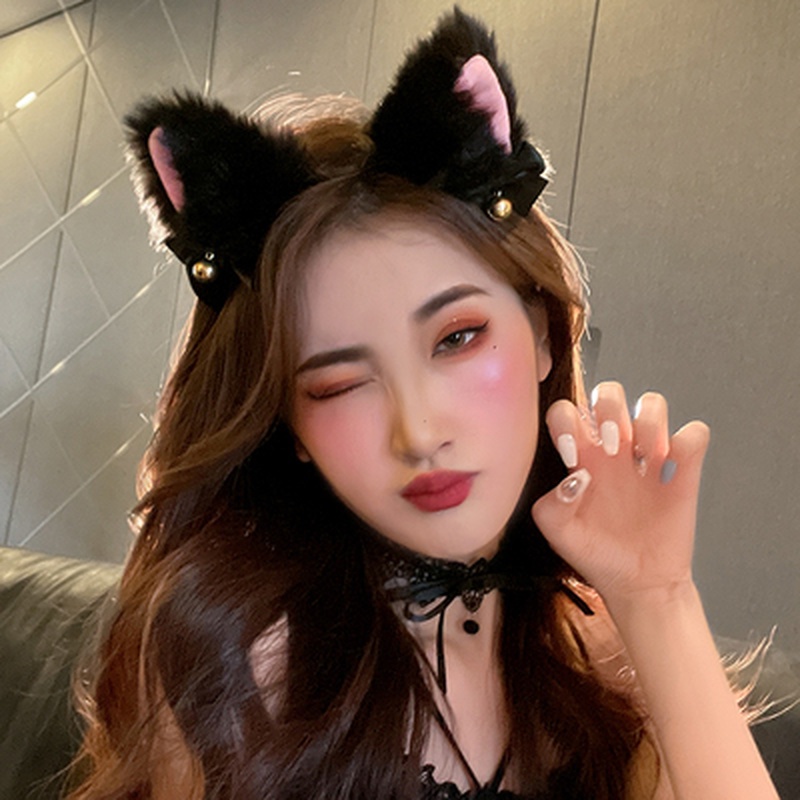 Cài Tóc Tai Mèo Phối Ren Phong Cách Hàn Quốc Thời Trang Quyến Rũ Dành Cho Nữ