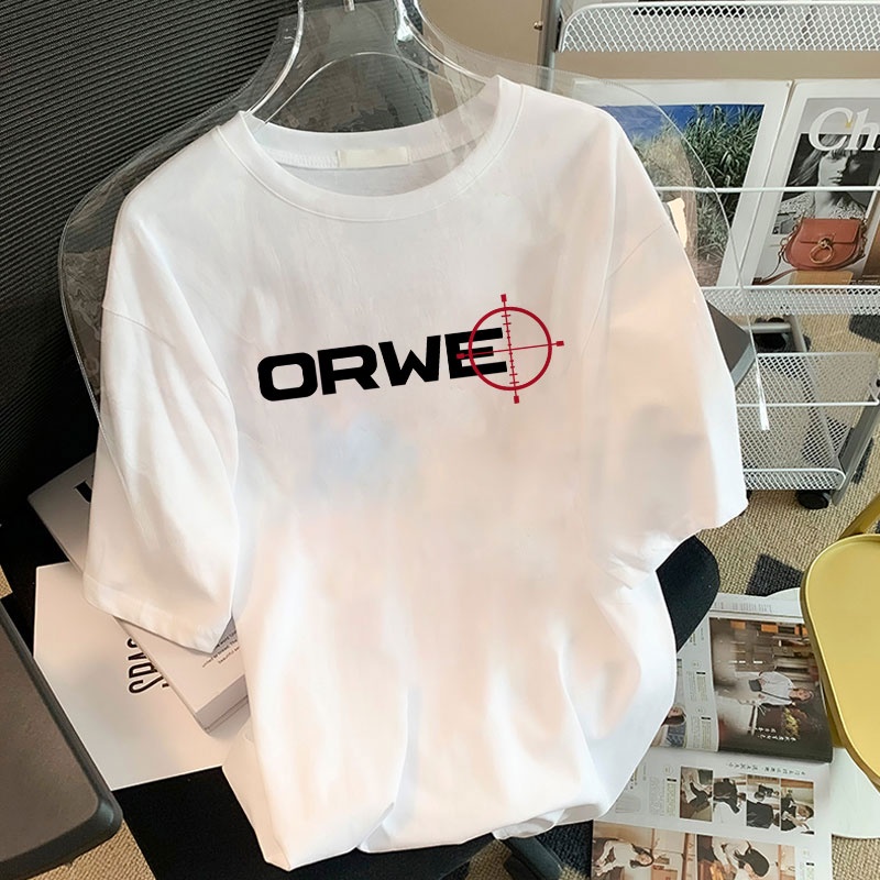 Áo thun XIAOZHAINV tay ngắn cổ tròn 2 màu sắc tùy chọn in chữ cái phong cách hip hop cổ điển năng động