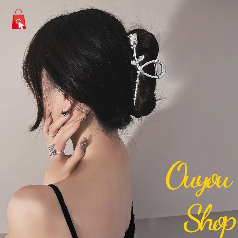 Kẹp Tóc Hình Hoa Hồng Bằng Kim Loại Thời Trang Cho Nữ JP1