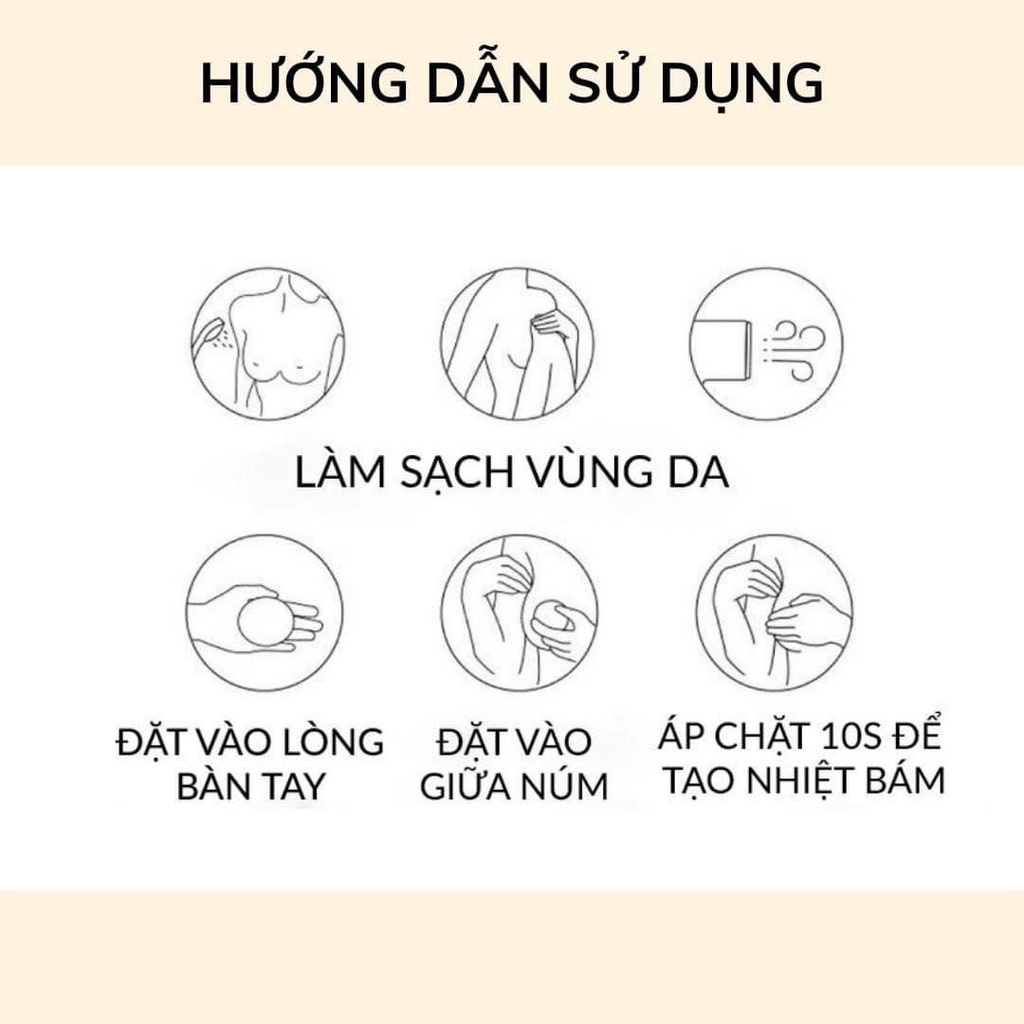 MIẾNG DÁN NGỰC SIÊU MỎNG bằng nhiệt tự thân không keo dính mà lại siêu chắc dùng khoảng 120 lần, không rớt khi gặp nước