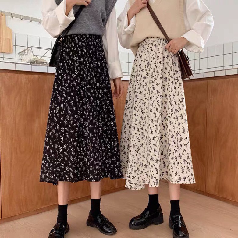 Chân Váy Nữ Hoa Cạp Chun Dáng Dài Tiểu Thư Đáng Yêu | BigBuy360 - bigbuy360.vn