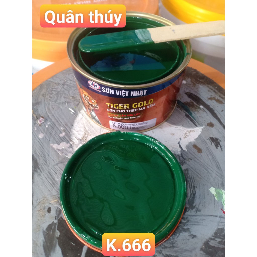 [SƠN KHÔNG CẦN LÓT] Sơn kẽm, sơn sắt mạ kẽm Tiger Gold màu xanh lá K666 1 thành phẩn (375ml)