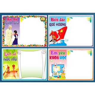 [Đồ dùng dạy học] Combo 4 bảng trang trí A3