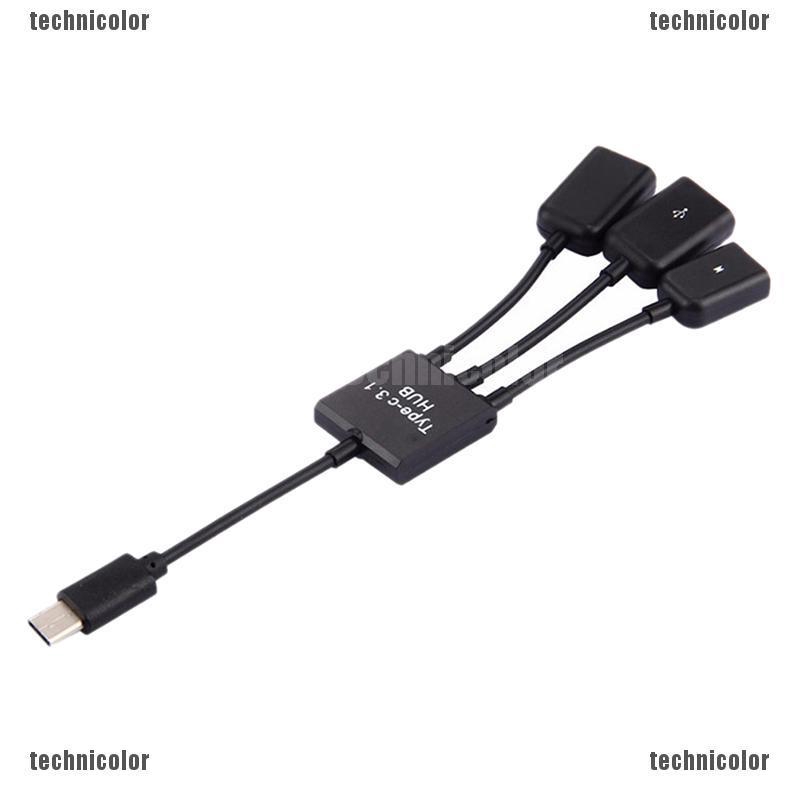 Cáp Chuyển Đổi 3 Trong 1 Từ Cổng USB Type-c 3.1 Sang USB 2.0 OTG