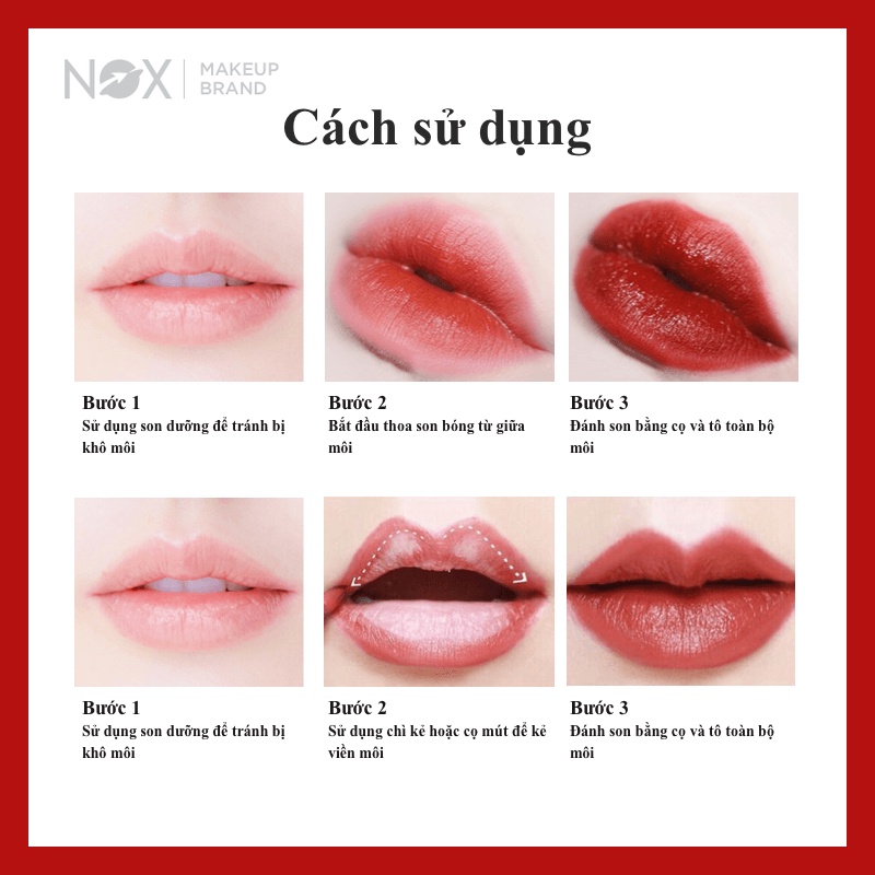 NOX Son bóng Gloss Liquid Lipstick Lip Stain 4ml Weightless Smudge-proof Long-wearing