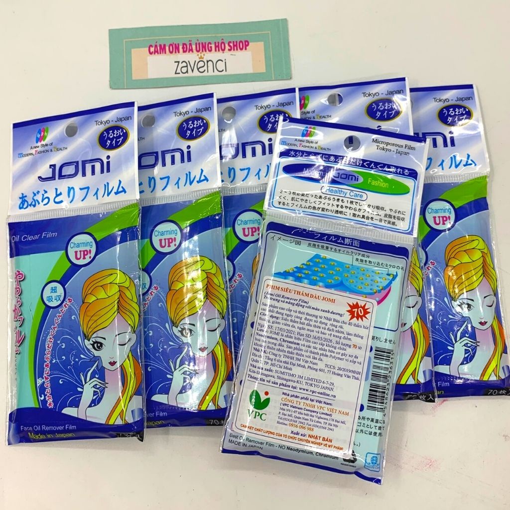 Giấy thấm dầu JOMI Phim Thấm Dầu Oil Clear Film (70 tờ)