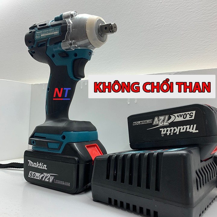 Máy siết bulong dùng pin không chổi than Makita 490NM pin khủng 10 Cell