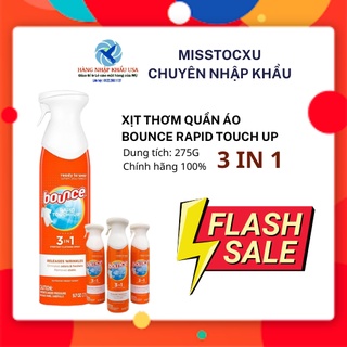 Xịt thơm quần áo Bounce Mỹ Rapid Touch Up 3 trong 1 -275g