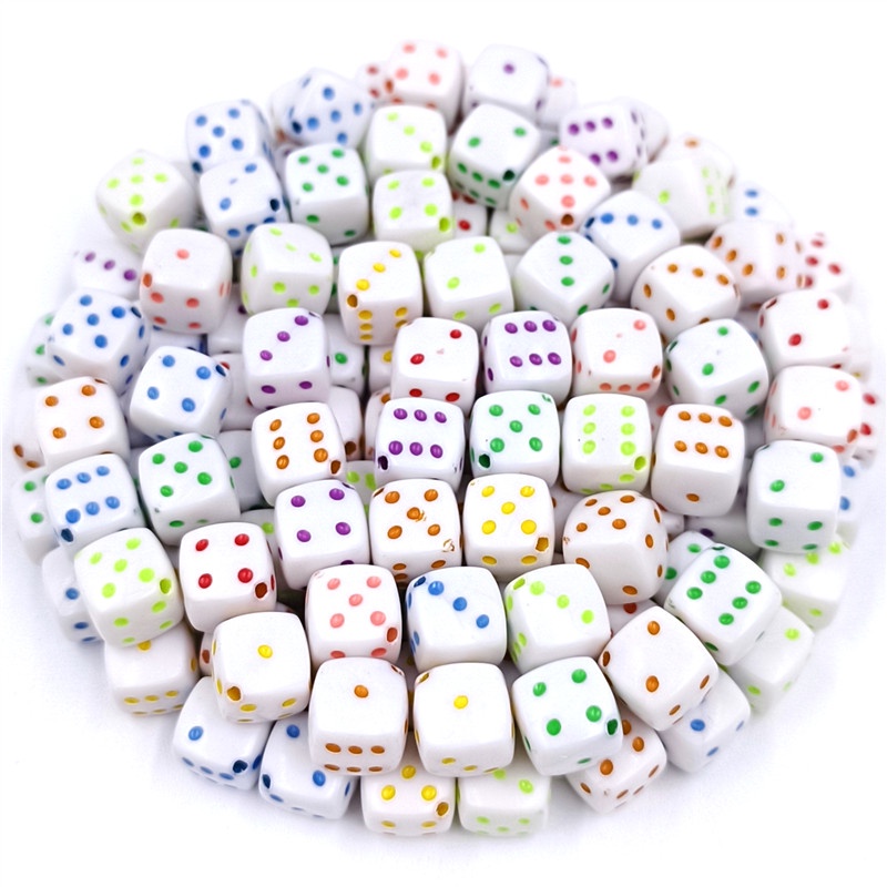 Bộ 20 Hạt Xúc Xắc Làm Trang Sức Hình Vuông 8mm