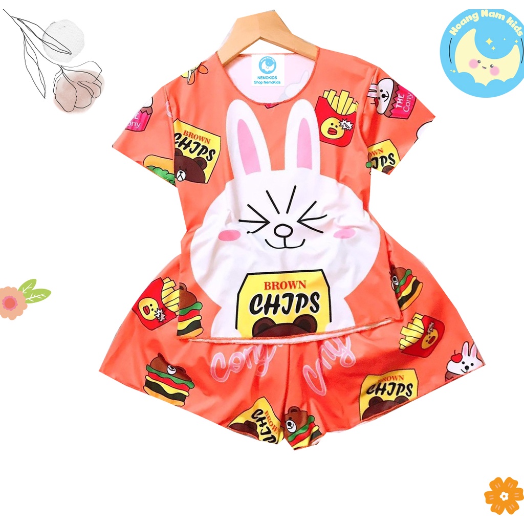 Bộ quần áo cho bé gái kểu giả váy in hình 3D sắc nét,chất liệu thun sill lạnh co giãn 4 chiều cho bé từ 8kg đến 26kg