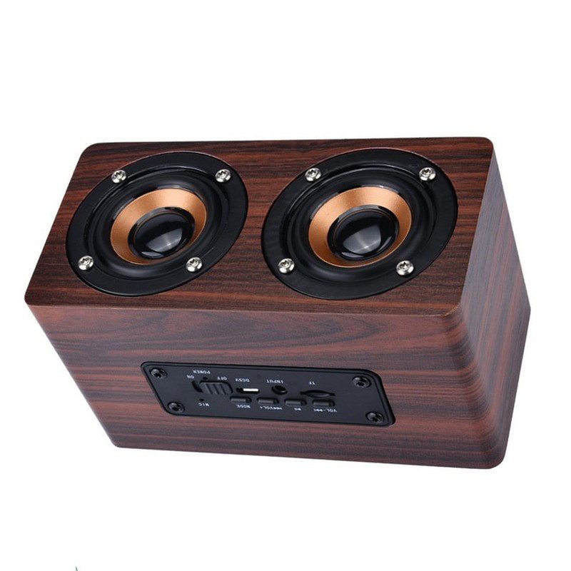 [Nhập Khẩu] Loa gỗ Super Bass Vi tính -Loa bluetooth âm thanh nổi HIFI Stereo speaker W5 -dc2179