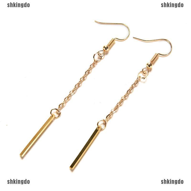 Hoa tai dáng treo mạ vàng thiết kế đơn giản thời trang