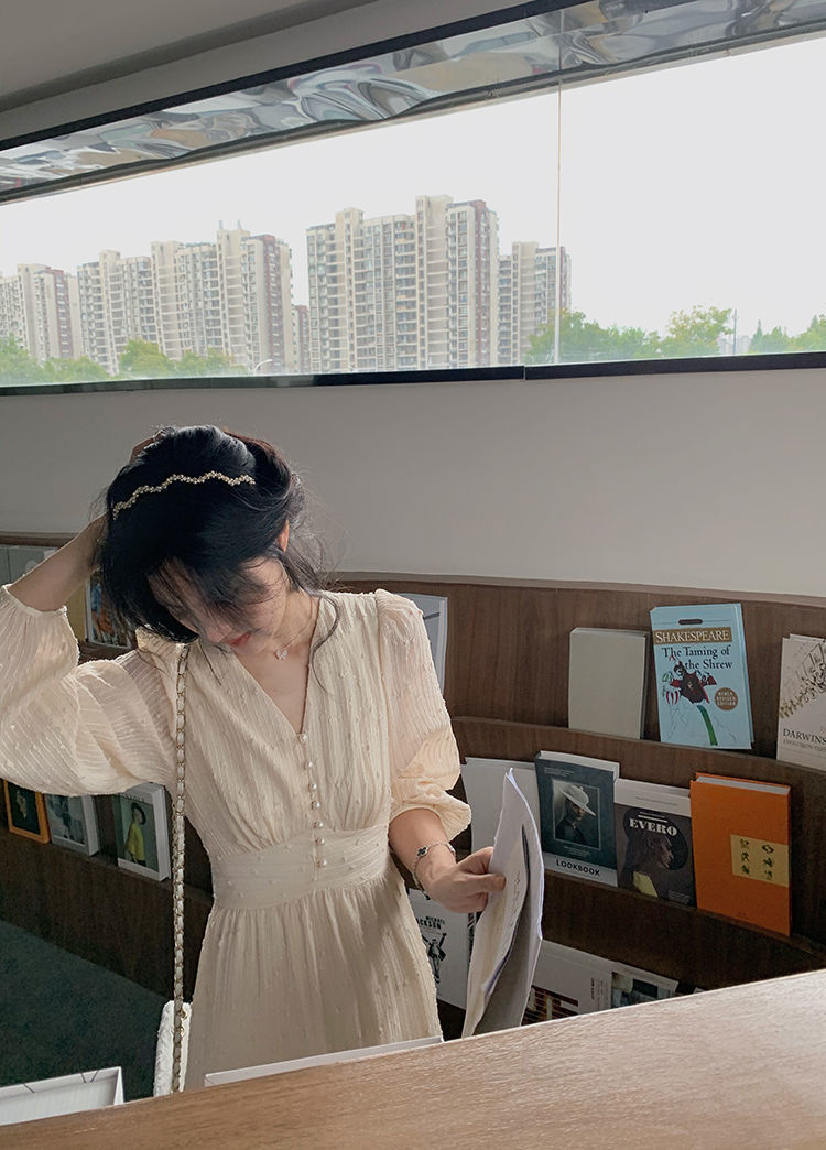 Đầm Dài Tay Bằng Voan Cổ Chữ V Thời Trang Mùa Hè Cho Nữ Cỡ S-2XL | BigBuy360 - bigbuy360.vn