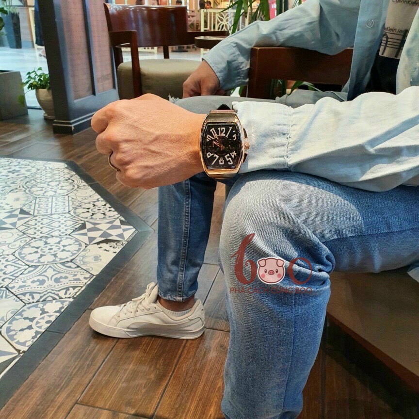 Đồng Hồ Nam Franck Muler Vanguard Dây Cao Su Bọc Da Cao Cấp Chạy Full Kim | BigBuy360 - bigbuy360.vn