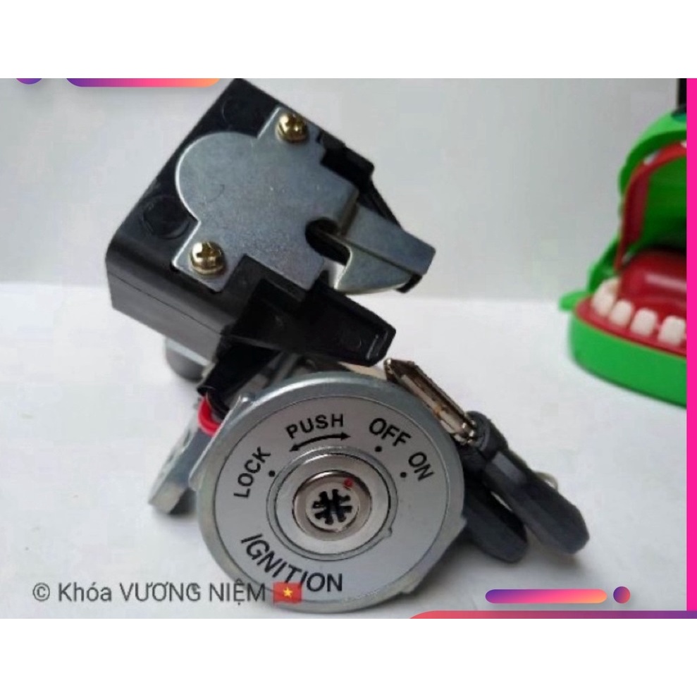 Bộ Ổ Khoá cổ và yên xe gắn Xe Taurus Chìa 8 Cạnh Chống Trộm Cao Cấp Chính Hãng VƯƠNG NIỆM