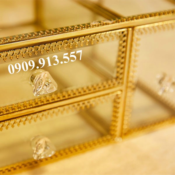 CÓ SẴN Khay Đựng Mỹ Phẩm Golden No.3 Cao Cấp