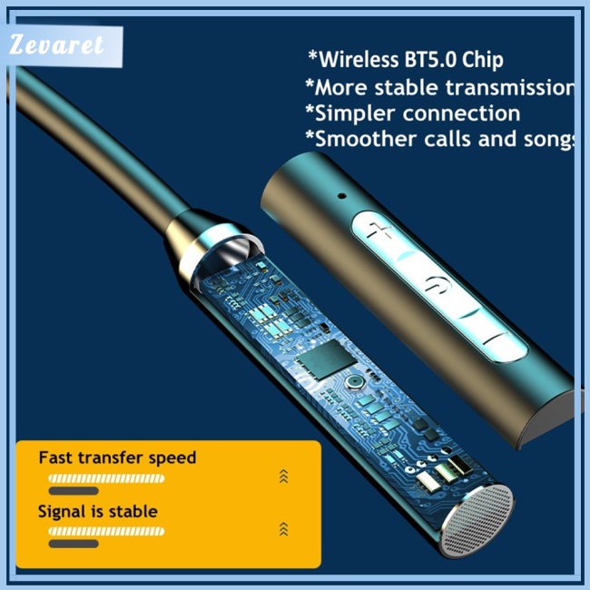 Tai Nghe Bluetooth Không Dây Zevaret 5.2 Giảm Tiếng Ồn Có Dây Đeo Cổ