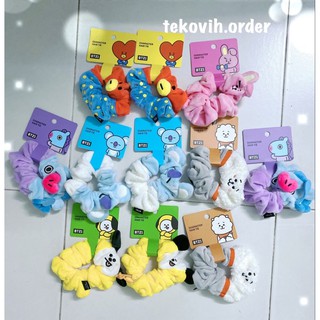 (Sẵn Tata, Mang) Scrunchies BT21 | Cột tóc chính hãng