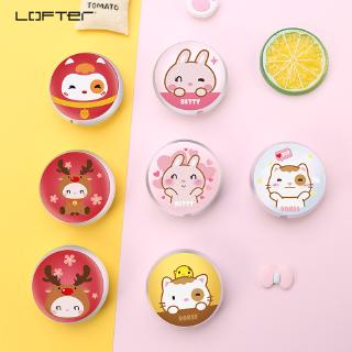 Dây cáp sạc nhanh dữ liệu thiết kế dạng dây rút với hộp đựng in tròn in hình hoạt hình cho Iphone