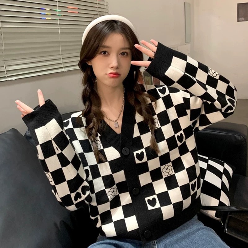 [Phú Linh Shop] BST áo len nữ TONE ĐEN TRẮNG, áo len, gile, cardigan (hàng Quảng Châu)