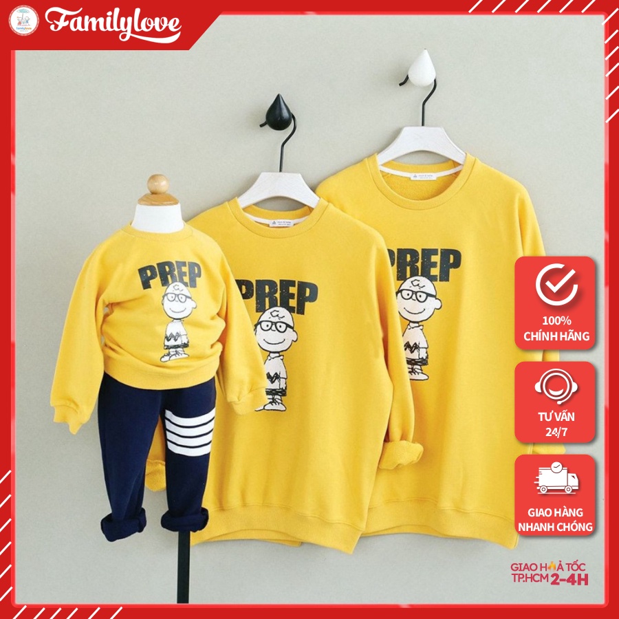 Quần Áo Hoodie Gia Đình Familylove - Áo Hoodie Prep Thương Chất Liệu Nỉ Da Cá Cao Cấp