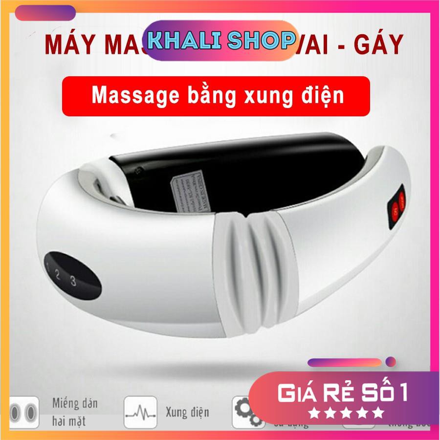 [CHÍNH HÃNG]  Máy Massage Vai Cổ Gáy Trị Liệu Cao Cấp - Máy Mát Xa Châm Cứu Xung Điện Từ Bấm Huyệt 3D Cho Mọi Lứa Tuổi