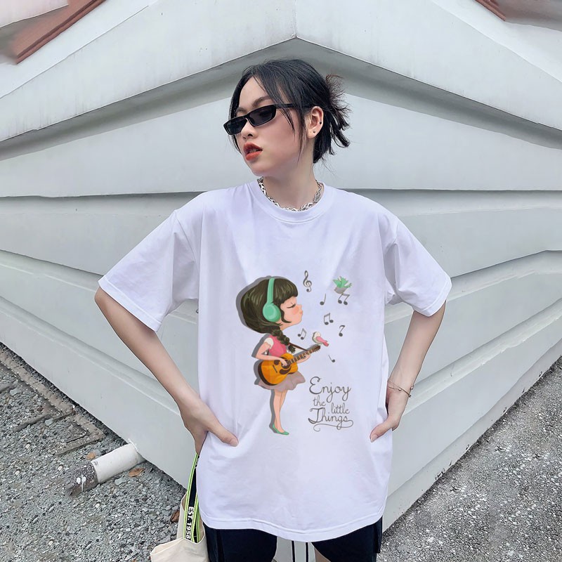 Áo Phông Nữ Cotton 100% In Hình 3D Cao Cấp Phong Cách - Áo Thun Gildan Nam Nữ Unisex Ngắn Tay Chất Mát Mùa Hè Szone PF38