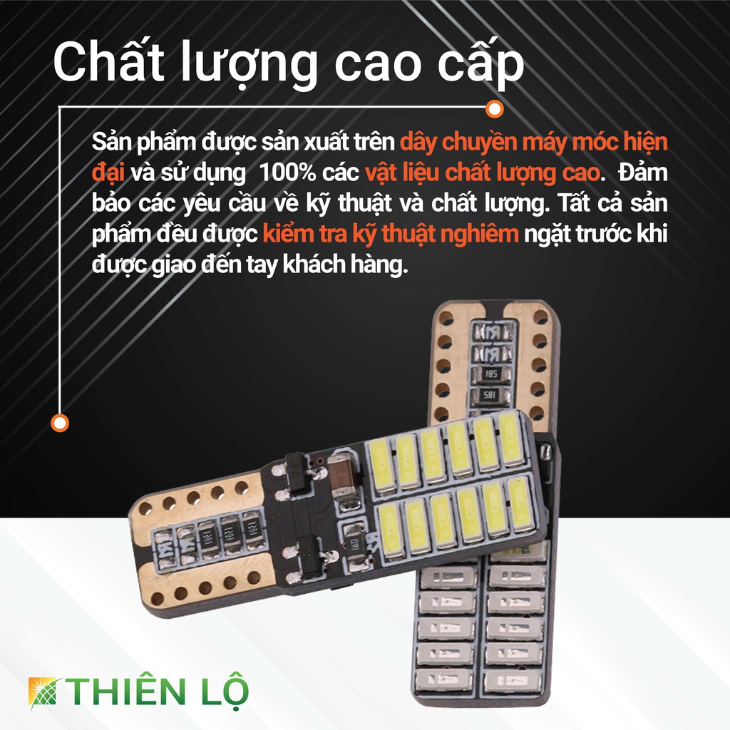 [NÂNG CẤP] 02 Đèn LED xi nhan T10 demi 24 SMD 4014 SMART IC của Thiên Lộ cao cấp dành cho tô tô xe máy