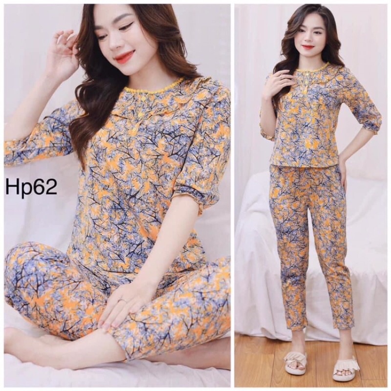 Bộ mặc nhà, đồ bộ nữ chất lụa mềm không nhăn, thấm hút mồ hôi, đủ size theo số đo