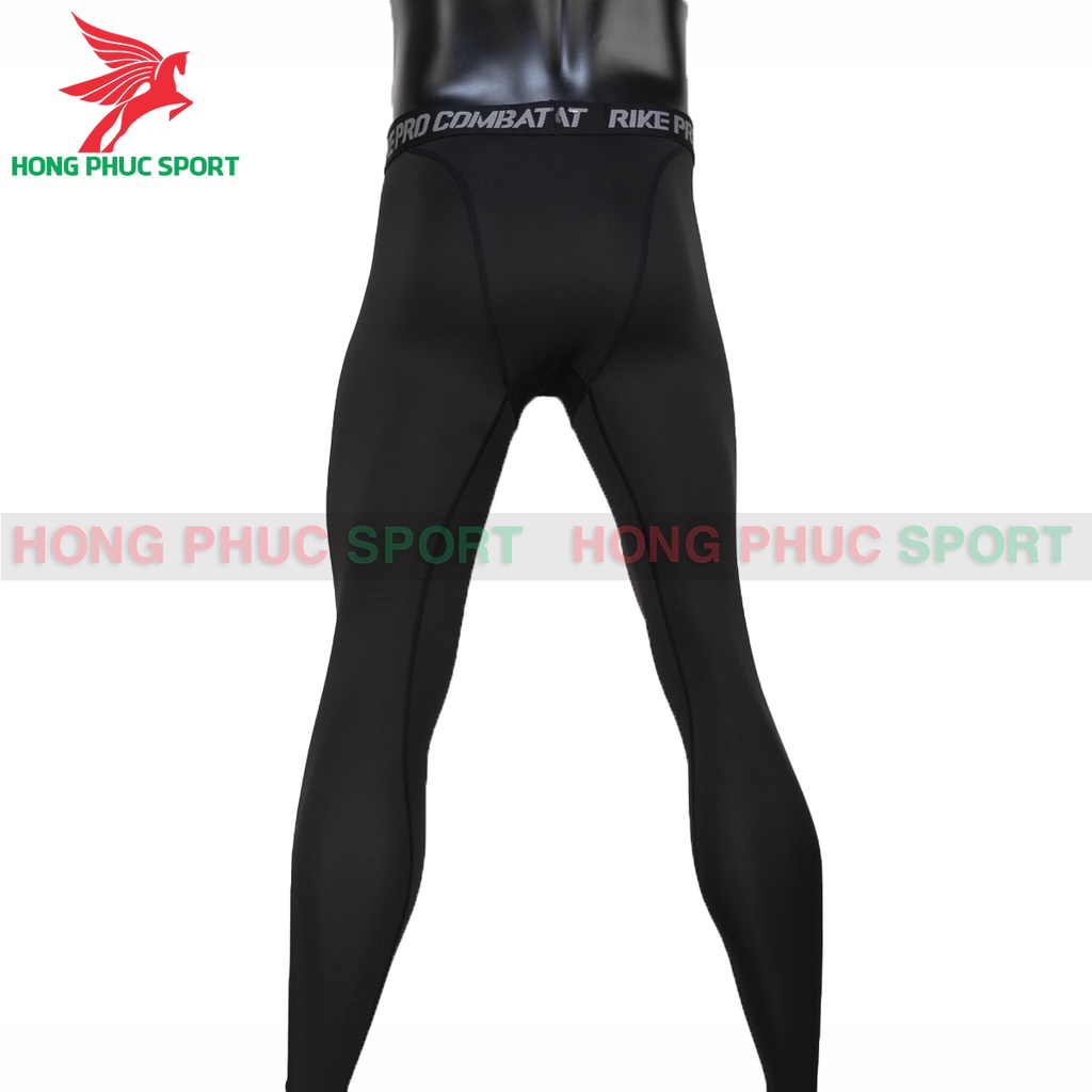 QUẦN GIỮ NHIỆT COMBAT PRO LEGGING TẬP GYM NAM DÁNG DÀI MÀU ĐEN