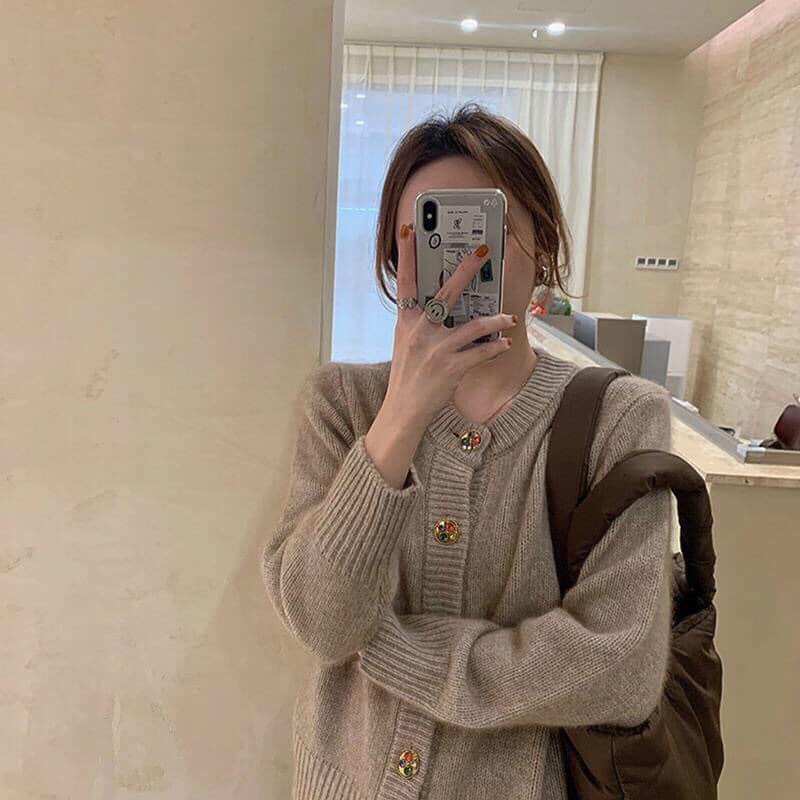 Áo cadigan len khuy đá