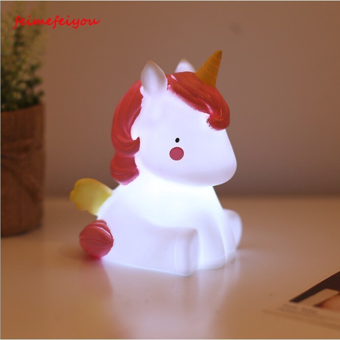 Đèn LED ánh sáng trắng hình thỏ/ cừu/ khủng long/ tuyết/ kỳ lân/ cầu vồng dễ thương trang trí phòng trẻ em