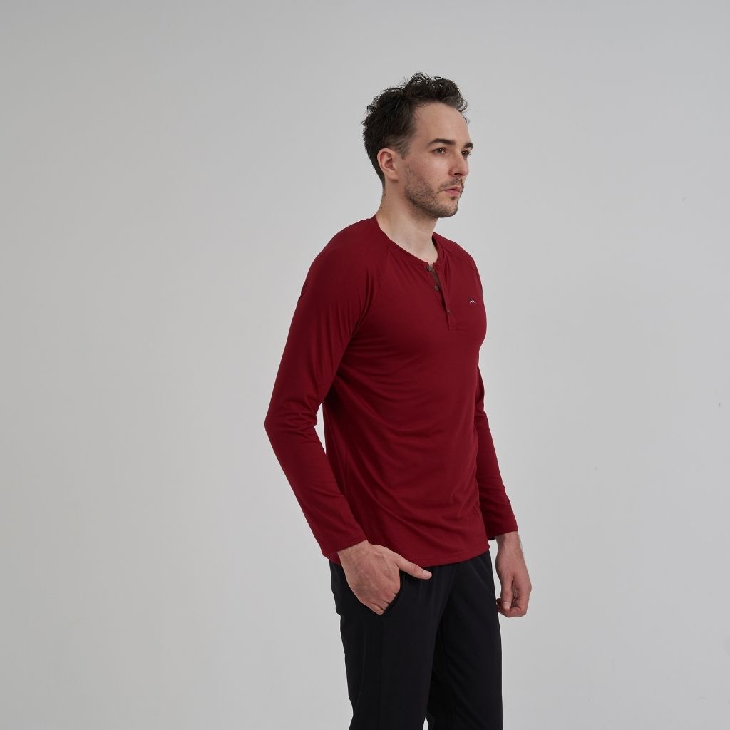 Áo thun nam dài tay chất liệu mềm mại co giãn hàng áo henley chính hãng | BigBuy360 - bigbuy360.vn