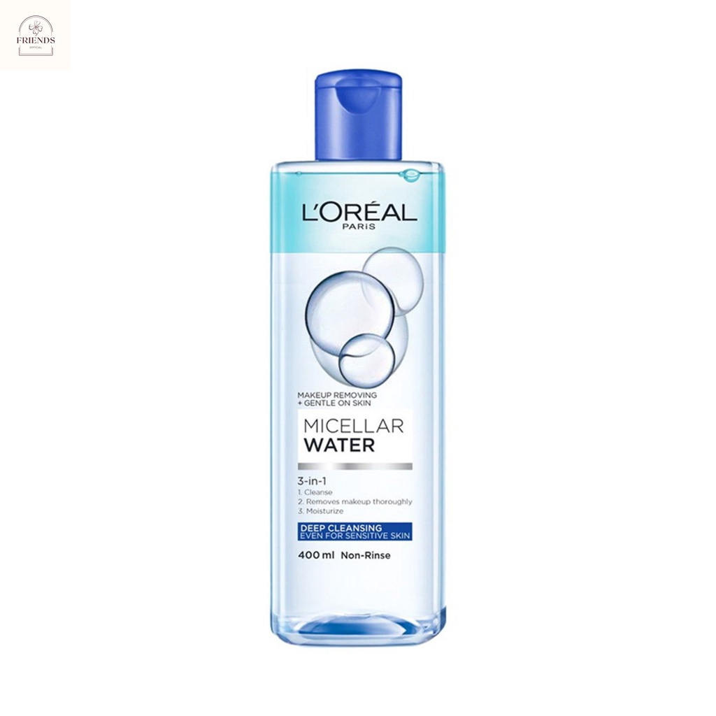 Nước tẩy trang làm sạch, dưỡng ẩm cho mọi loại da L'Oreal 3-in-1 Micellar Water 400ml