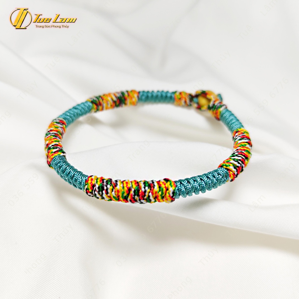 Vòng tay handmade dây chỉ bện soLe kiểu tây tạng size to, vòng tay đôi nam nữ may mắn - Tuệ Lâm
