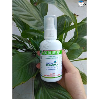 [SG Blue SP 100 ml] Dung dịch phun xịt sát trùng vết thương ngoài da chó mèo, gà, gia súc, gia cầm.